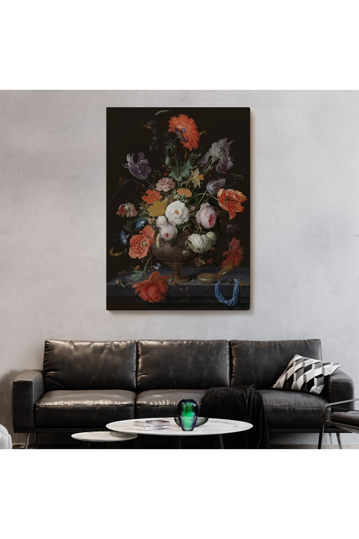 Vazodaki Renkli Çiçekler Duvar Tablosu-5996