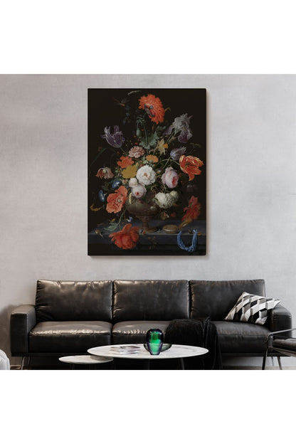 Vazodaki Renkli Çiçekler Duvar Tablosu-5996
