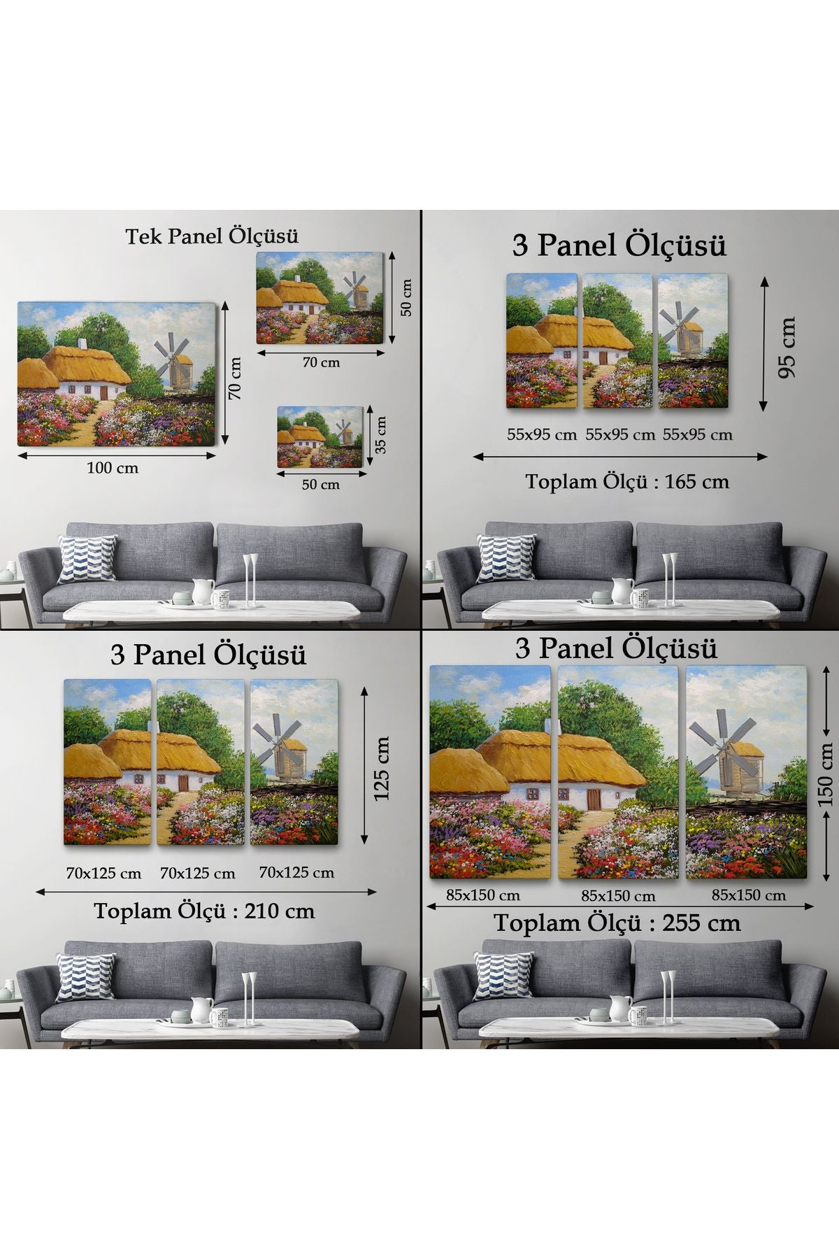 Ukrayna Köy Evi Manzarası Yağlıboya Görünüm Dekoratif Kanvas Duvar Tablosu-3681