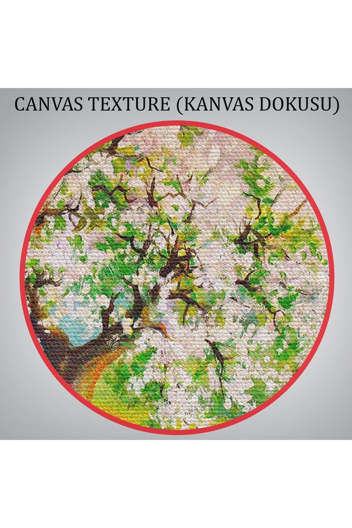 Köy içinden Akan Akarsu Bahar Manzarası Duvar Tablosu-1204