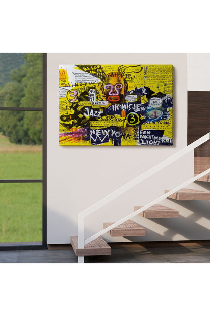 Jean Michel Basquiat Şehir Sanatı Kanvas Tablo-5095