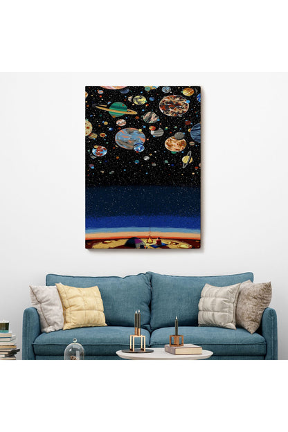 Galaxiyi İzleyen Kampçı Duvar Tablosu-6352
