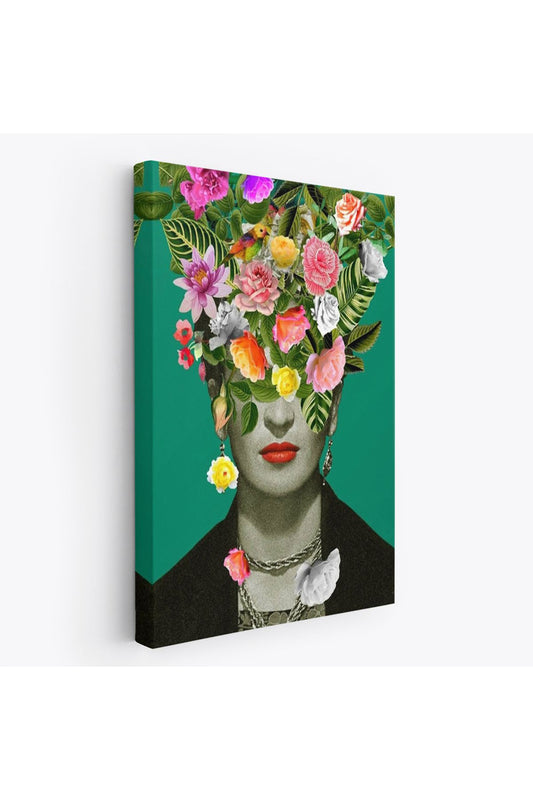 Çiçek Başlı Ünlü Ressam Portresi Kanvas Tablo-5131