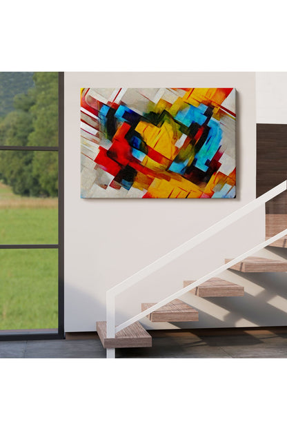 Picasso Tarzında Soyut Yağlıboya Görünüm Dekoratif Kanvas Duvar Tablosu-3519