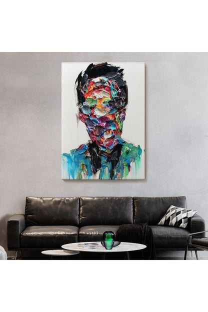 Soyut Erkek Portresi Yağlıboya Görünümlü DuvarTablosu-6320
