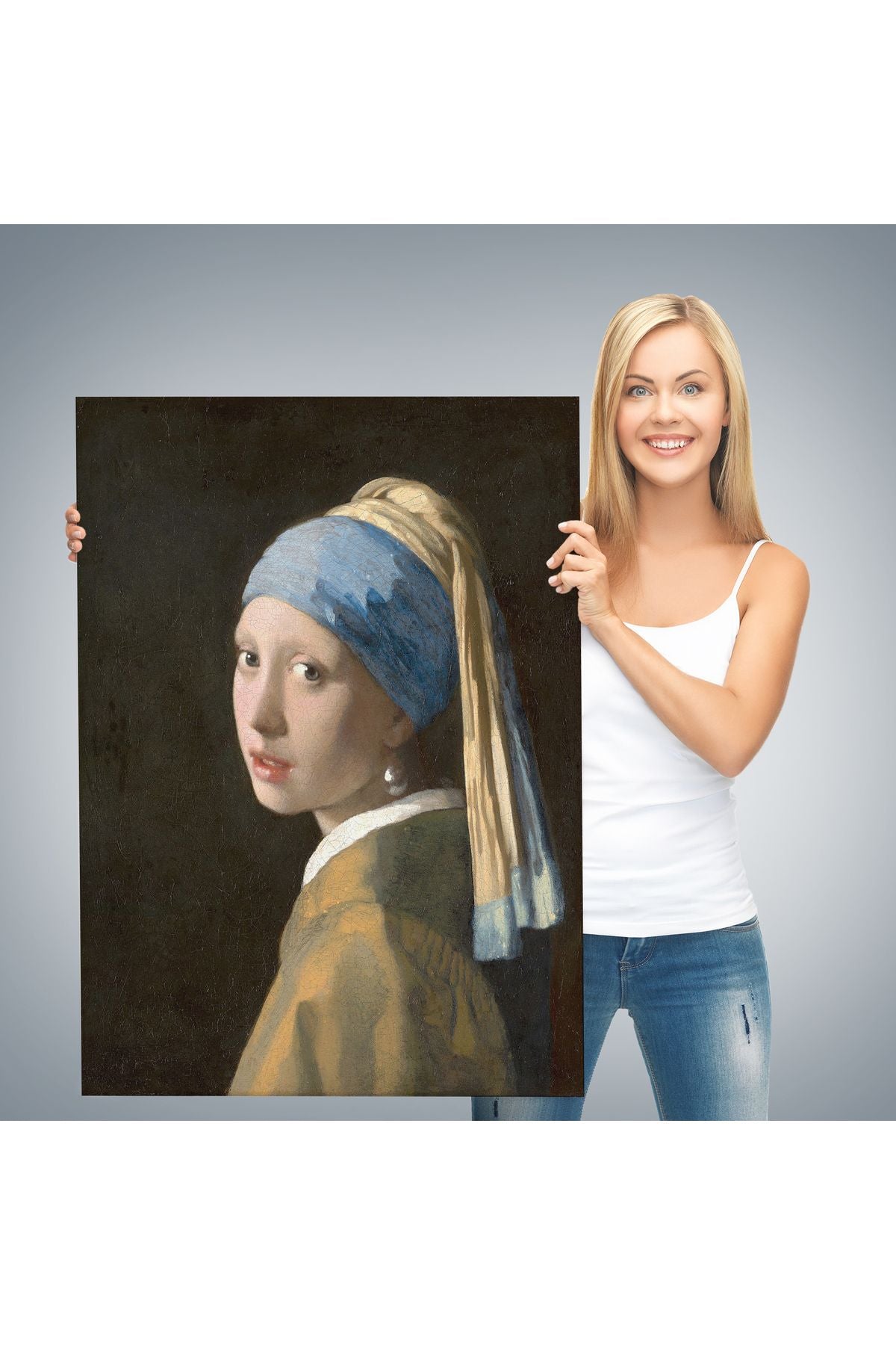 İnci Küpeli Kız Kanvas Tablo, Ressam Johannes Vermeer -4969