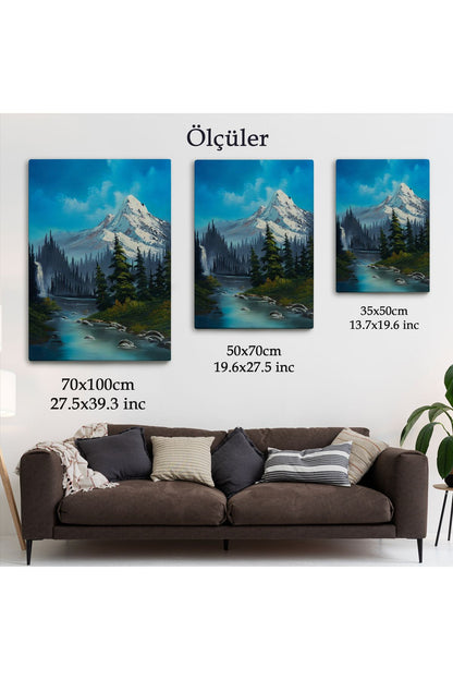 Rusya Dağ ve Akarsu Manzaralı Dekoratif Duvar Tablosu-6115