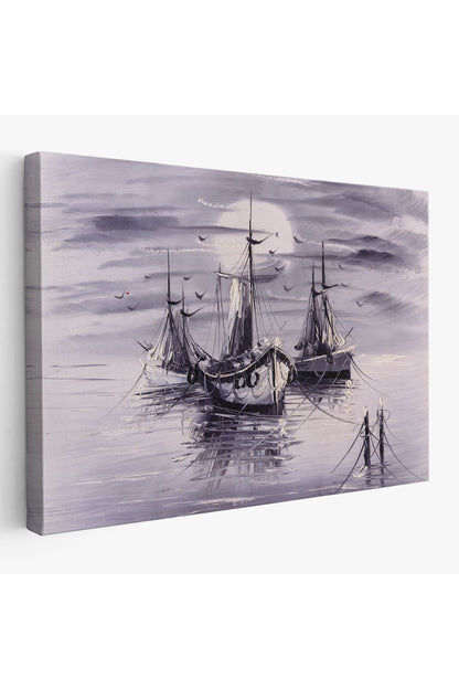 Venedik İtalya Yelkenli Limanı Yağlı Boya Görünümlü Tablo-1200