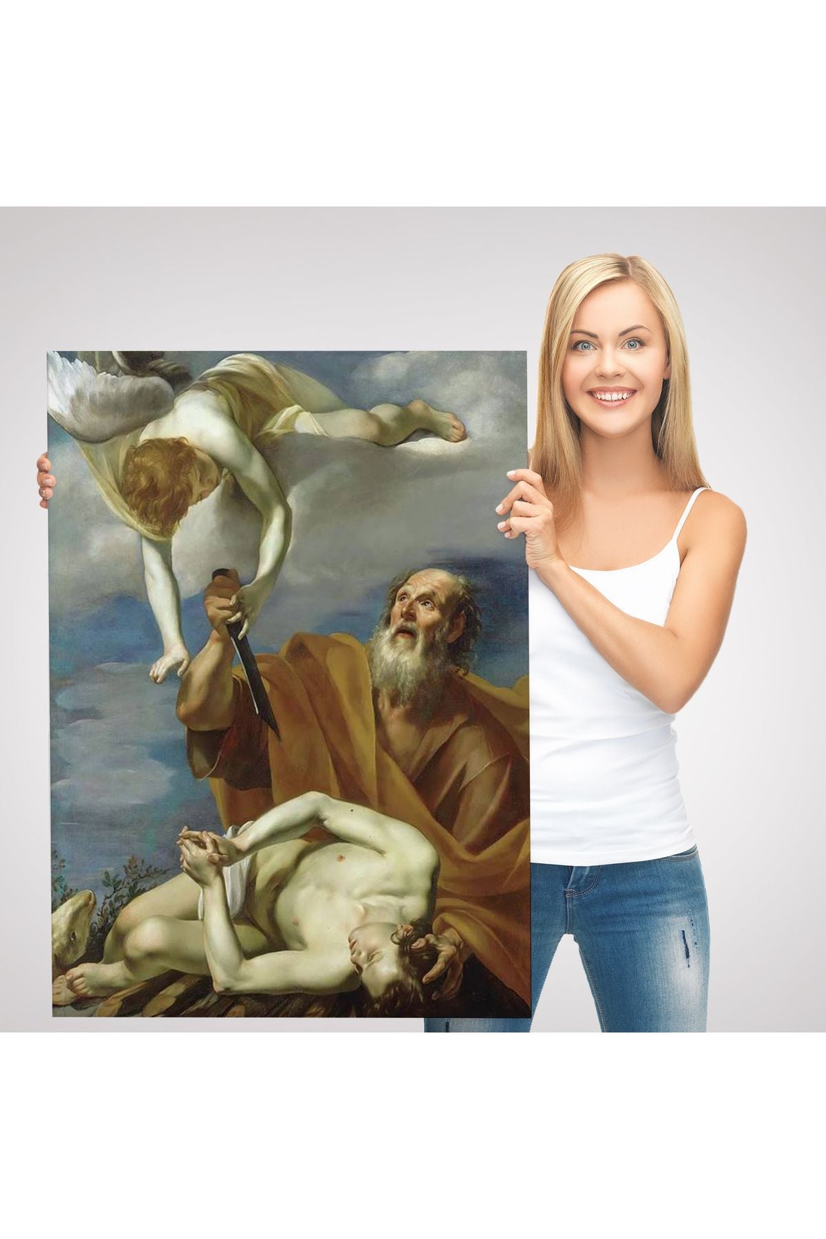 Hz İbrahimin İsak/İsmail in Kurban Edilmesi Orazio Riminaldi Duvar Tablosu-6025