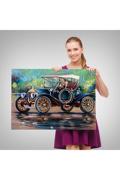 Tshp seri001 Eski Siyah Araba Yağlıboya Görünüm Dekoratif Kanvas Duvar Tablo-3520