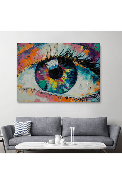 Gözün Kavramsal Soyut Resmi Yağlıboya Görünüm Kanvas Tablo-3655