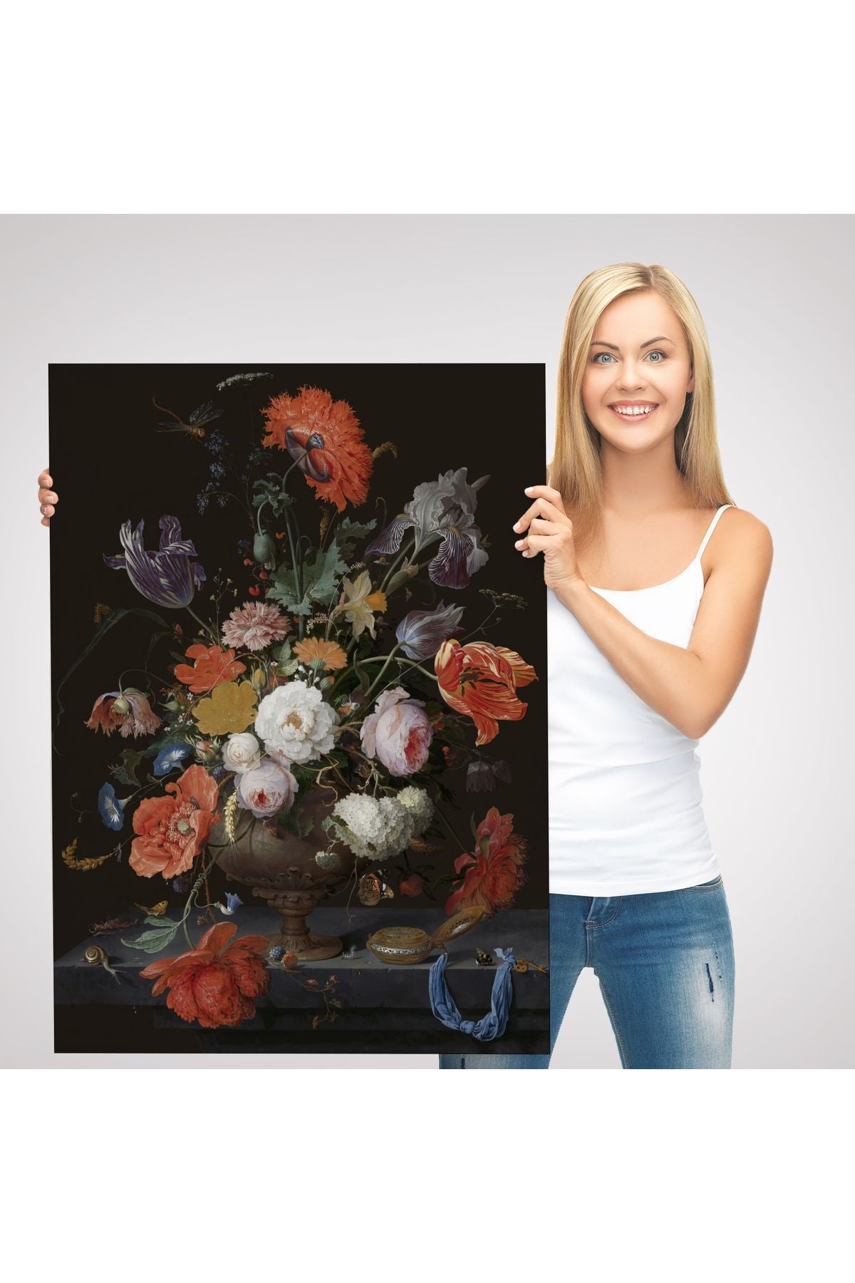 Vazodaki Renkli Çiçekler Duvar Tablosu-5996