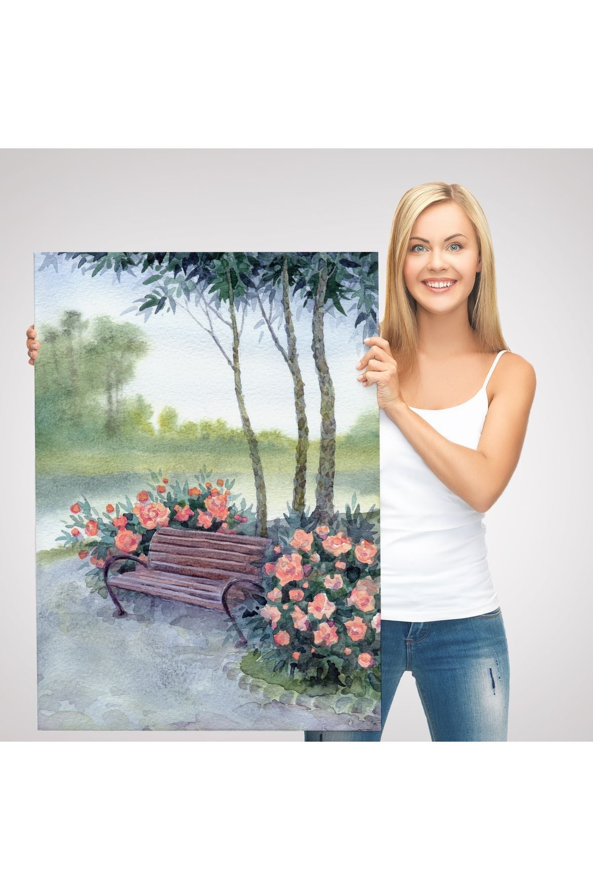 Pembe Çiçekler Kanvas Tablo-5974