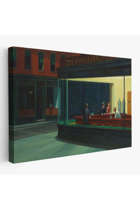 Edward Hopper'un Gecekuşları Eseri Kanvas Tablo-5158