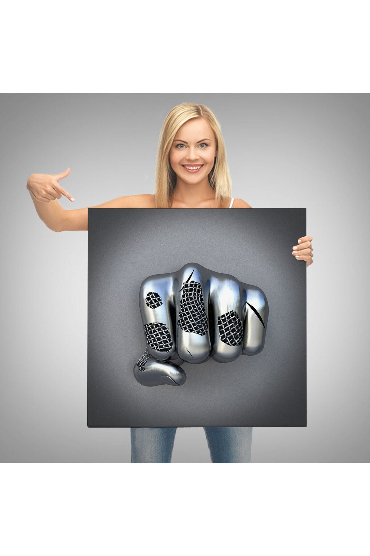 Metalik 3D Efektli Modern Kanvas Tablo-5361