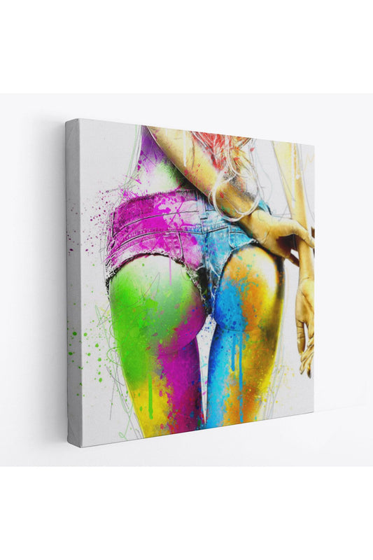 Renkli Kadın Poposu Kanvas Tablo-5894