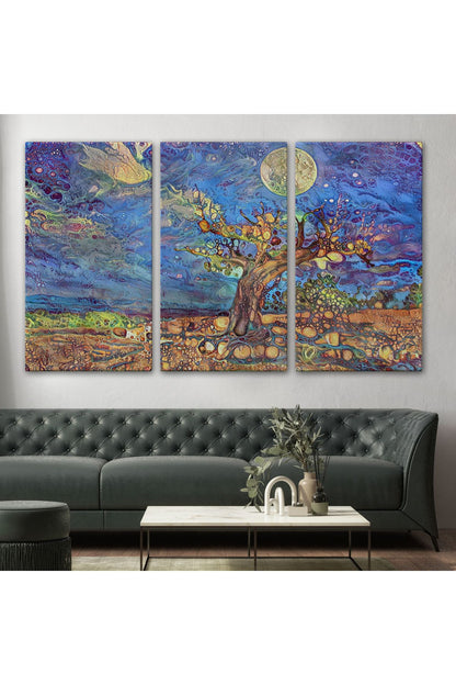 Yaşlı Ağaç ile Sihirli Moderd Manzara Duvar Tablosu-3504