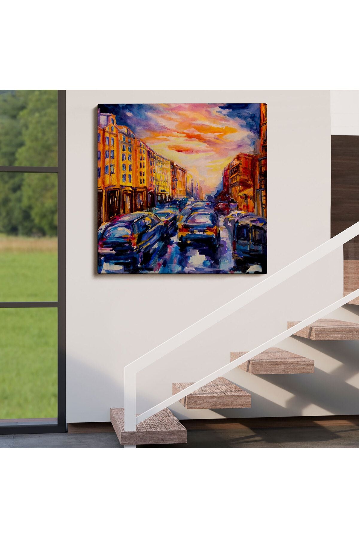 Şehir Trafiği Kanvas Tablo-5901