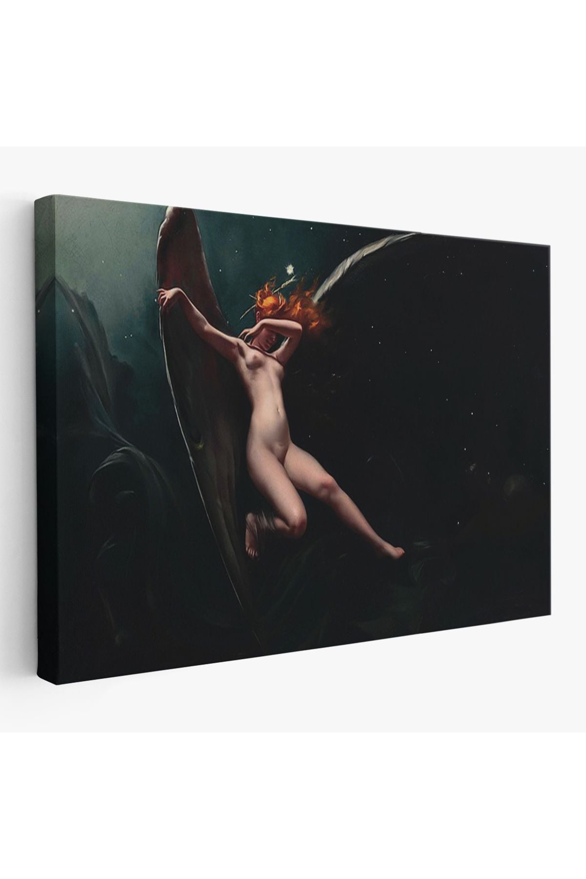 Yıldızlı Gökyüzü Altında Bir Peri Kanvas Tablo, Klasik Sanat Kanvas Tablo-5383