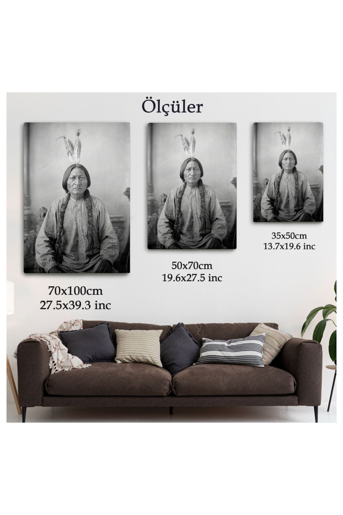 Kanvas, Duvar Tablosu, Dekoratif, Sitting Bull Oturan Boğa Son Kızılderili Kabile Şefi 6416 EGKNV