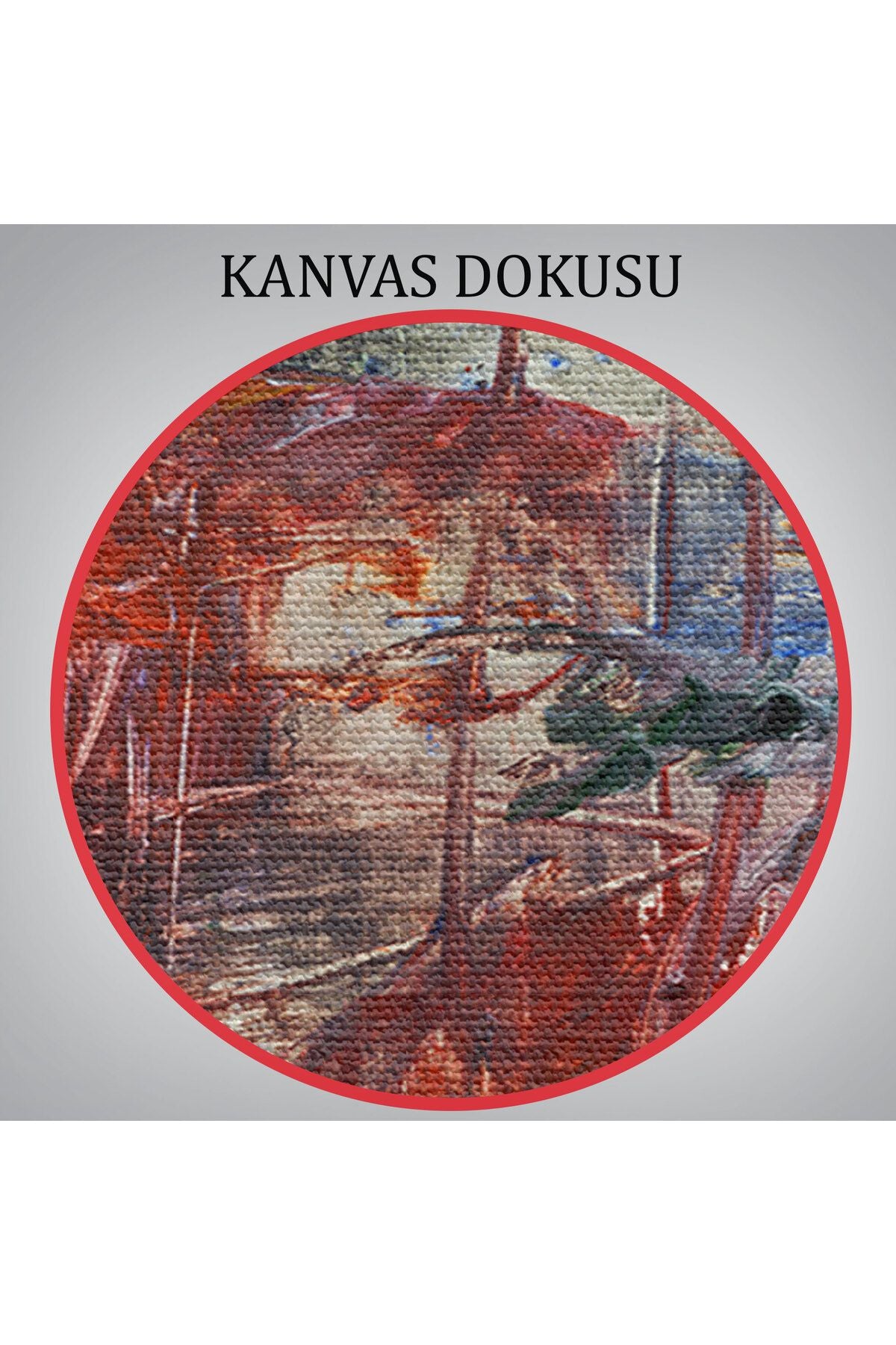 Yağlıboya Görünümlü Soyut Kanvas Tablo-5904