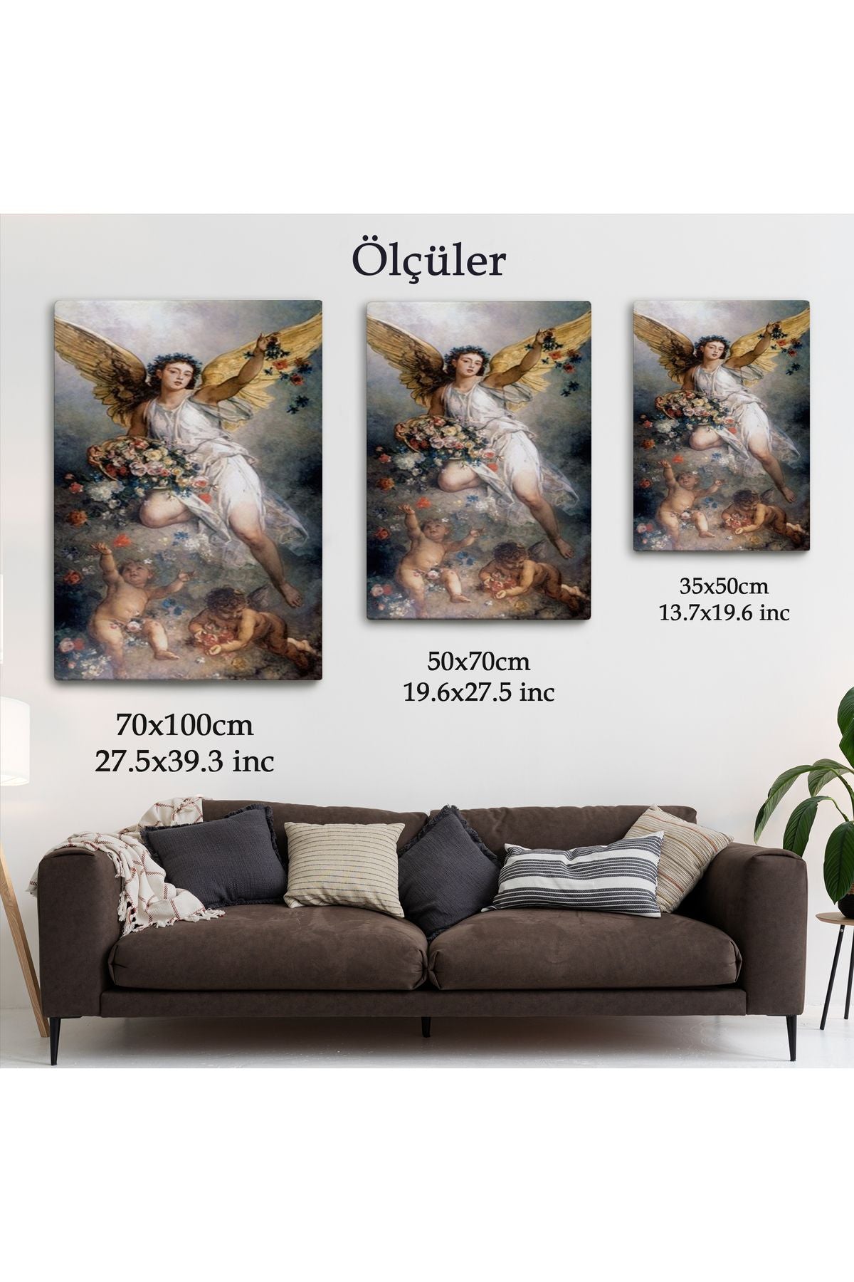 Küçük Melekler ve Annesi Duvar Tablosu-6395