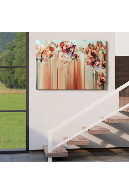 YB HG Soyut Çiçekler Yağlıboya Görünüm Dekoratif Kanvas Duvar Tablosu-3540