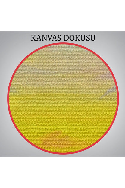 Lavanta Bahçesi Üzerinde Uçan Hava Balonu Yağlıboya Görünüm Kanvas Duvar Tablosu-5940