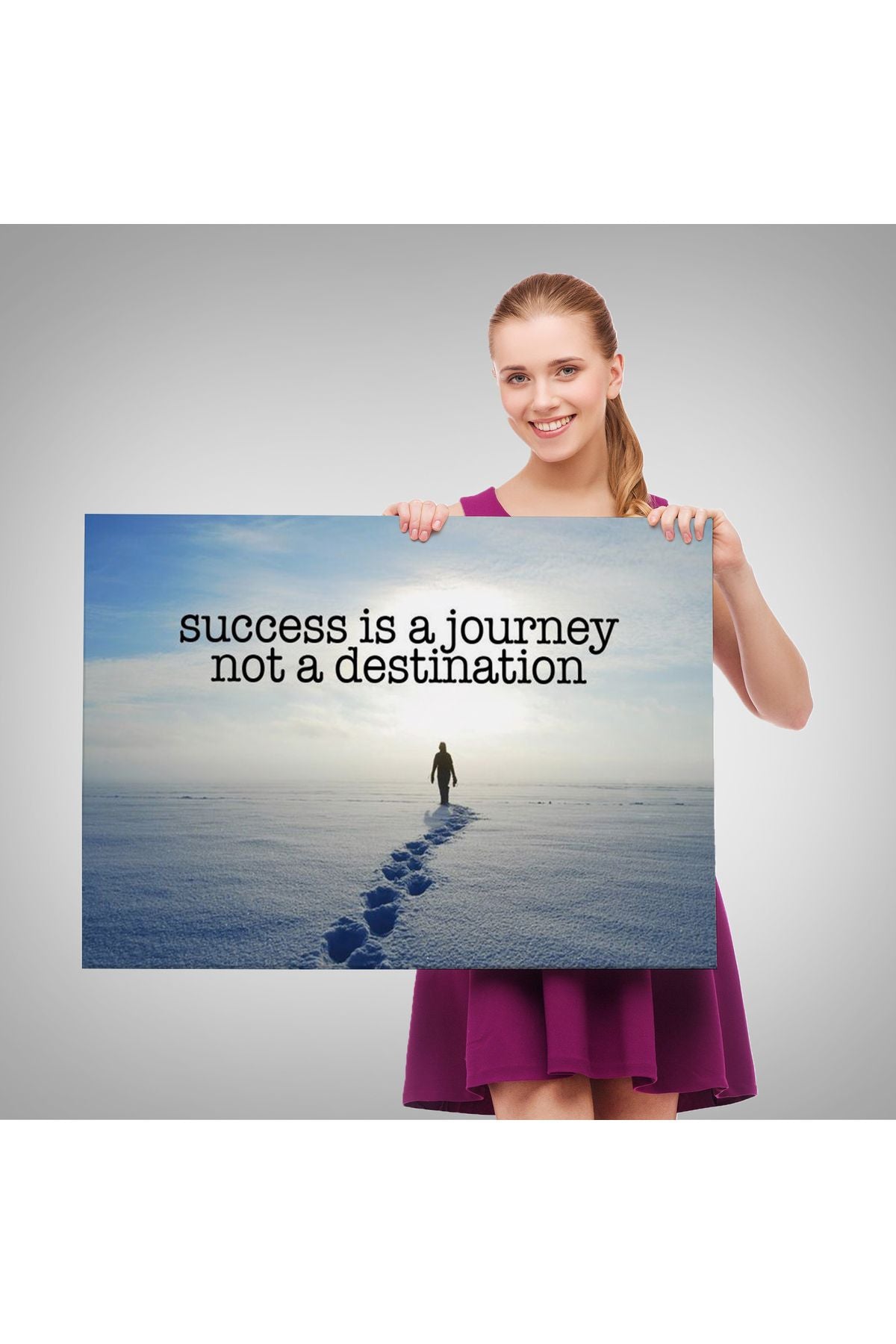 Başarı Bir Yolculuktur Varış Noktası Değil Kanvas Tablo, Motivasyonel Yazı Tablosu-5388