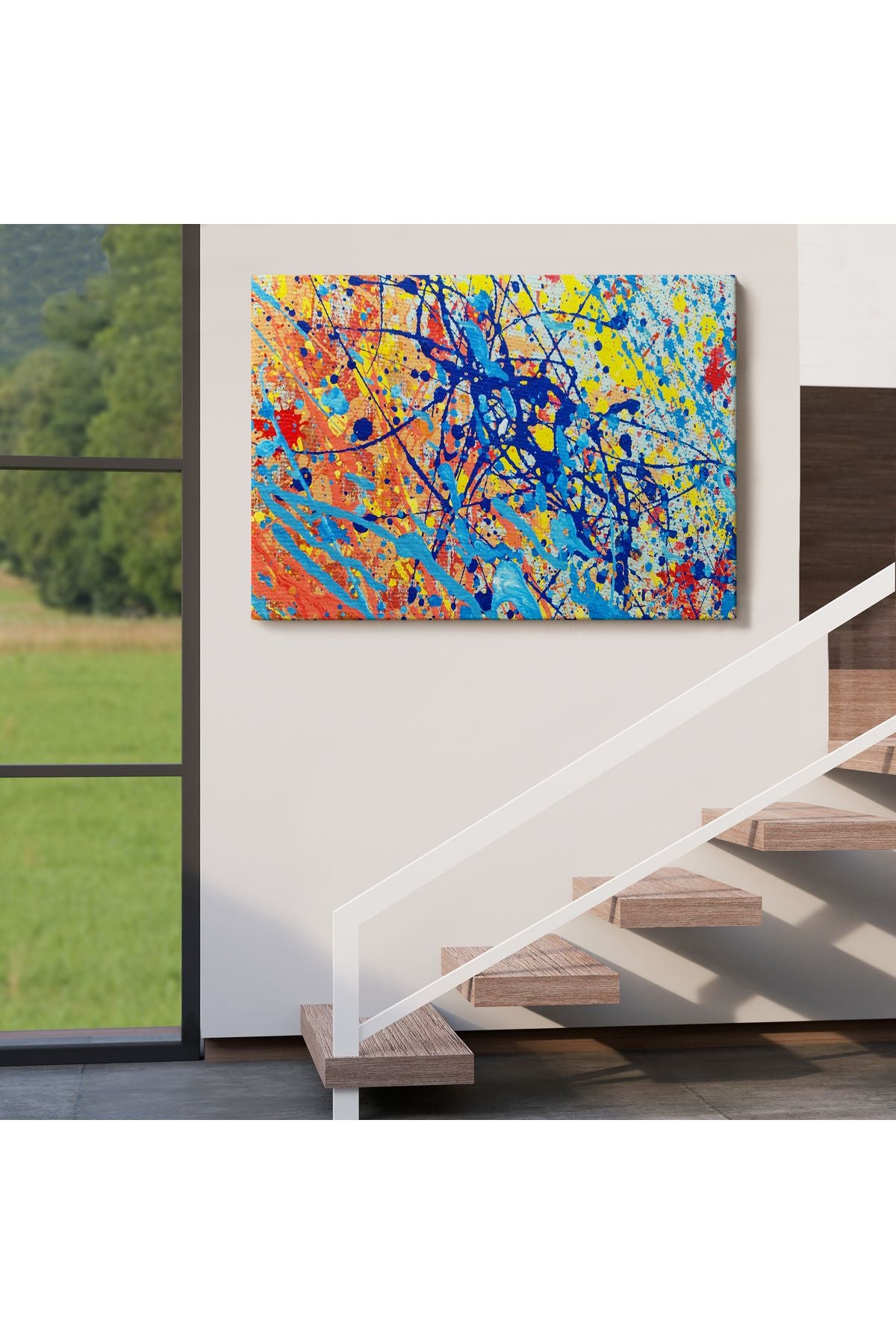 Soyut Sanatsal Yağlıboya Görünüm Dekoratif Kanvas Duvar Tablosu-3549