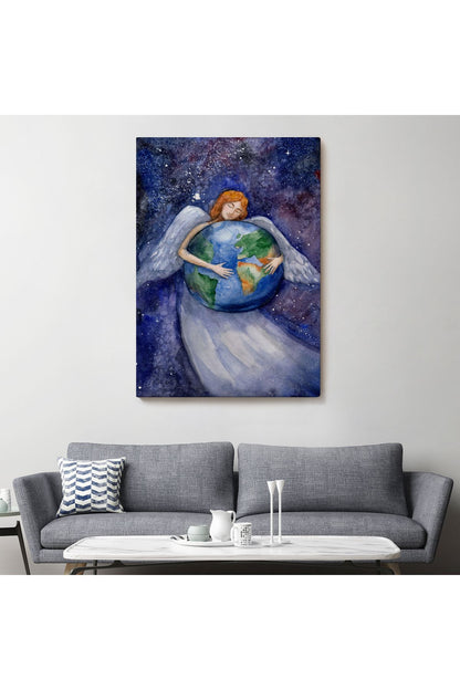 Dünyayı Kucaklayan Melek Duvar Tablosu-6000