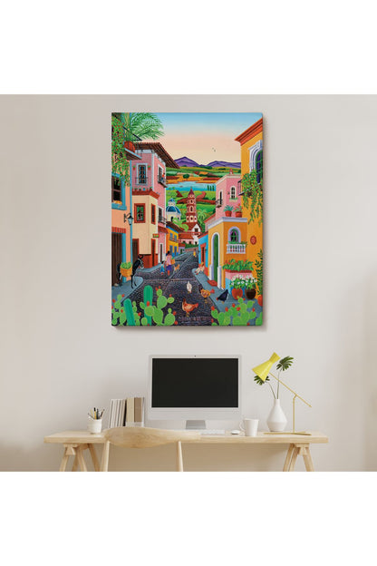 Ortacağ Meksika Köyü Duvar Tablosu-6344