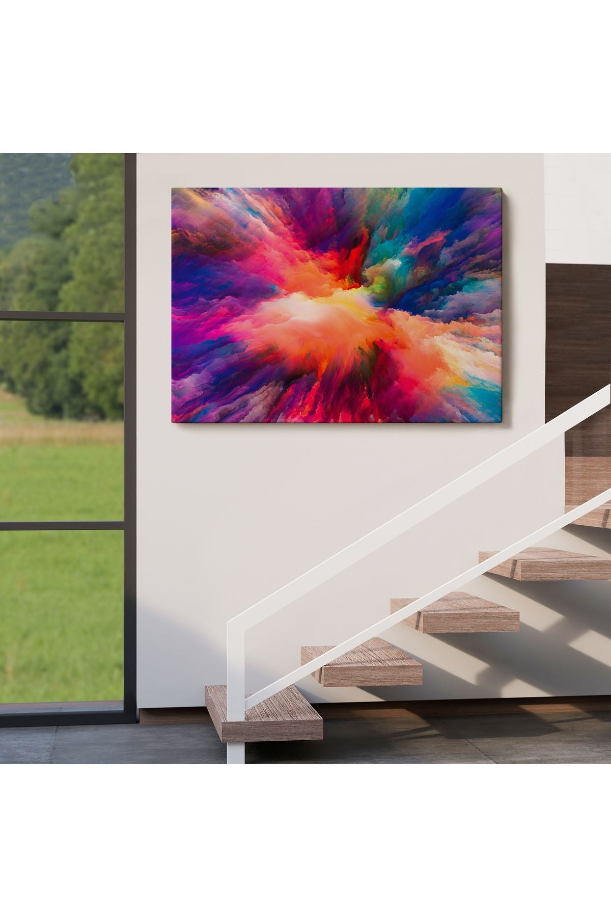 Yaratıcı Renkler Yağlıboya Görünüm Dekoratif Kanvas Duvar Tablosu-3521