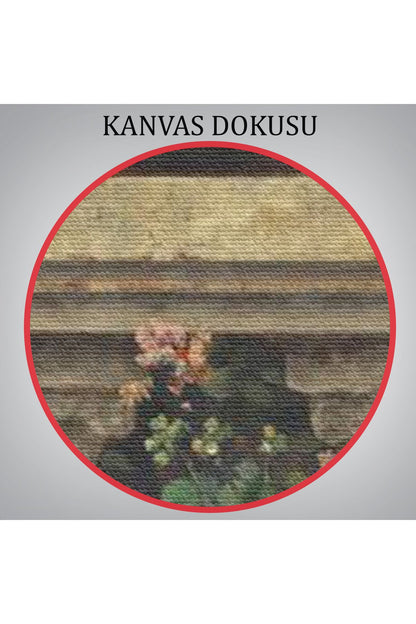 Çiçekli Balkonda Sevgilisini Bekleyen Güzel Kadın Tablosu-6205