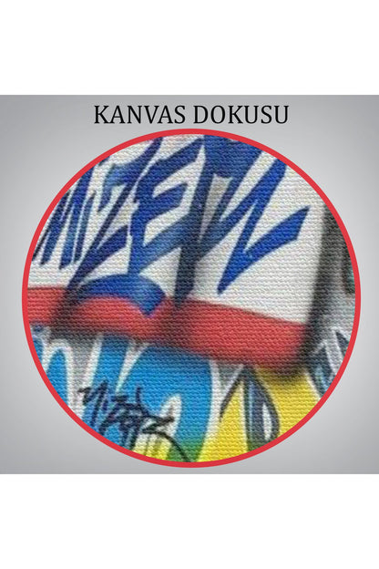 Graffiti El Duvar Posteri, El Ele Tutarak Duvar Sanatı Kanvas Tablo-5312