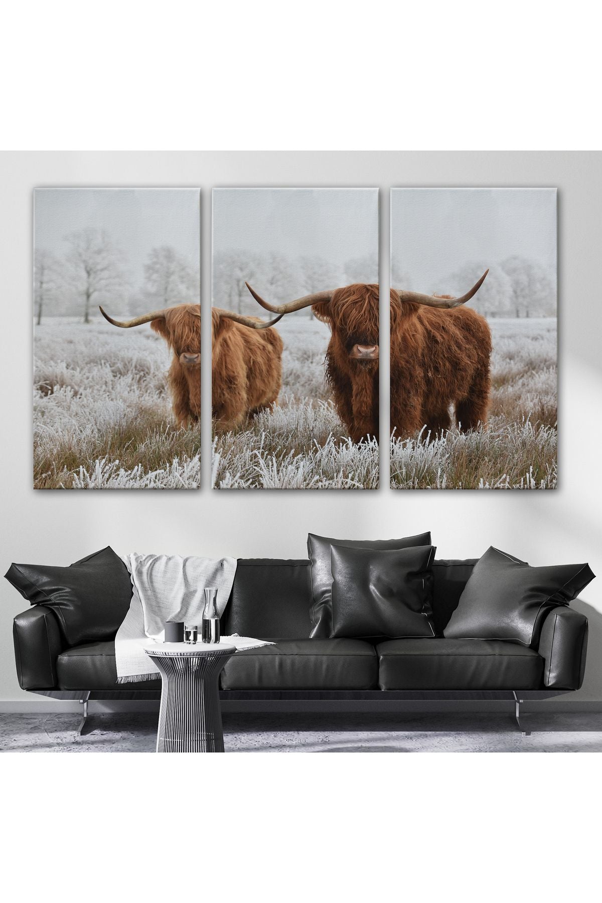 İskoçya Sığırları Dekoratif Kanvas Tablo 1150