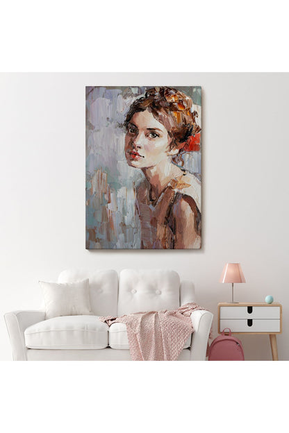 Masum Genç Kız ,Yağlıboya Görünümlü Kanvas Tablo-4970