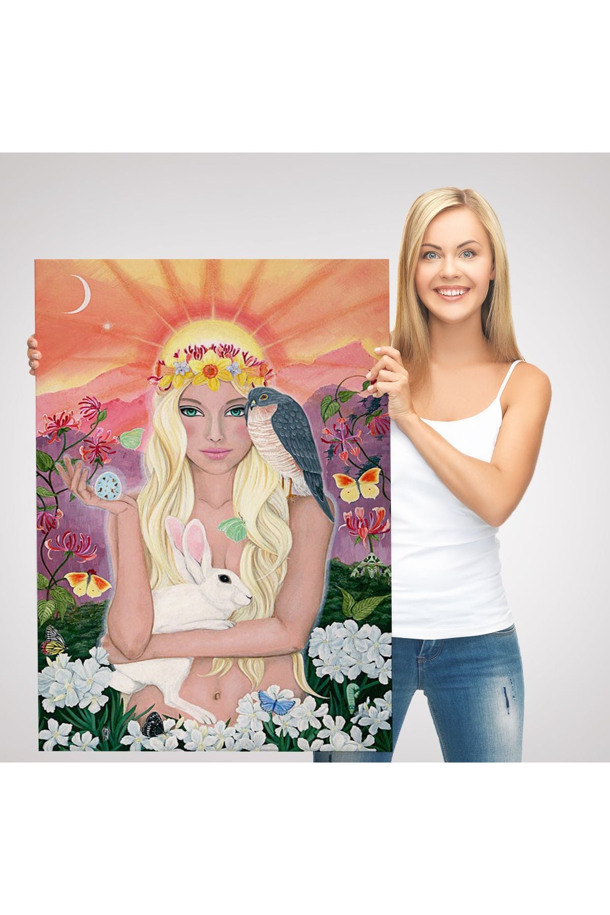 Güneş Saçan Güzel Kadın Tablosu-6403