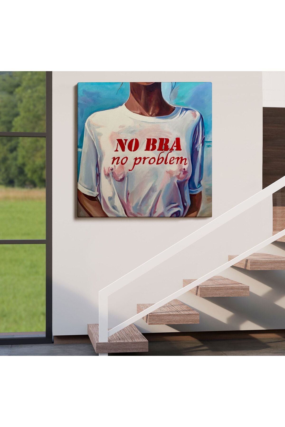Sütyen Yok Sorun Yok Kanvas Tablo-5857