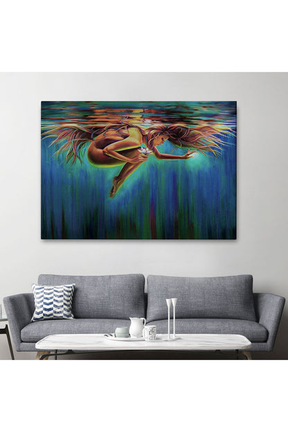 YB Su Altındaki Kadın Dekoratif Duvar Tablosu-6653