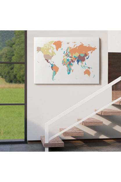 Dünya Haritası Dekoratif Kanvas Tablo 1061