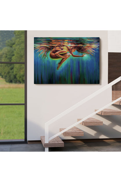 YB Su Altındaki Kadın Dekoratif Duvar Tablosu-6653