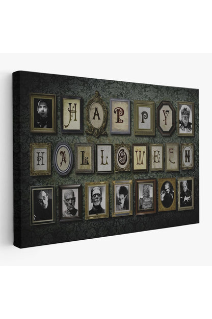 Ürpertici Karakterler Vintage Korku Filmi Cadılar Bayramı Gotik Duvar Tablosu-5195