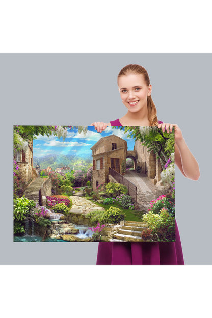 Avrupa Ev Manzarası Dekoratif Kanvas Duvar Tablosu-3734