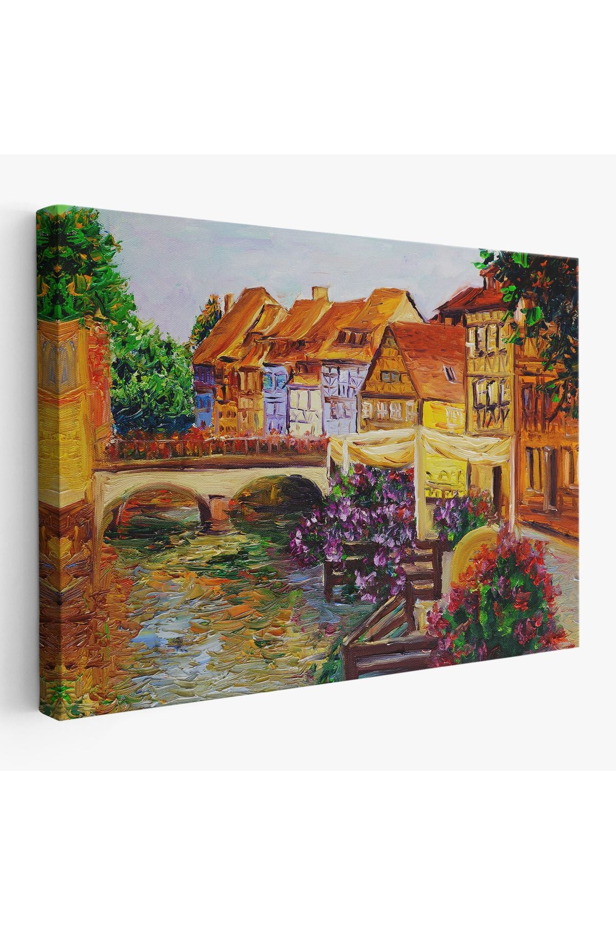 Venedik İtalya Yağlıboya Görünüm Dekoratif Kanvas Duvar Tablosu-3432