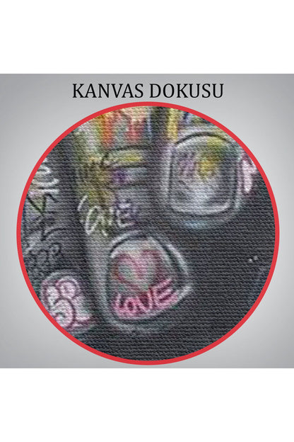 Banksy Tarzı Hands Victory Jest Graffiti Kanvas Tablo-5340