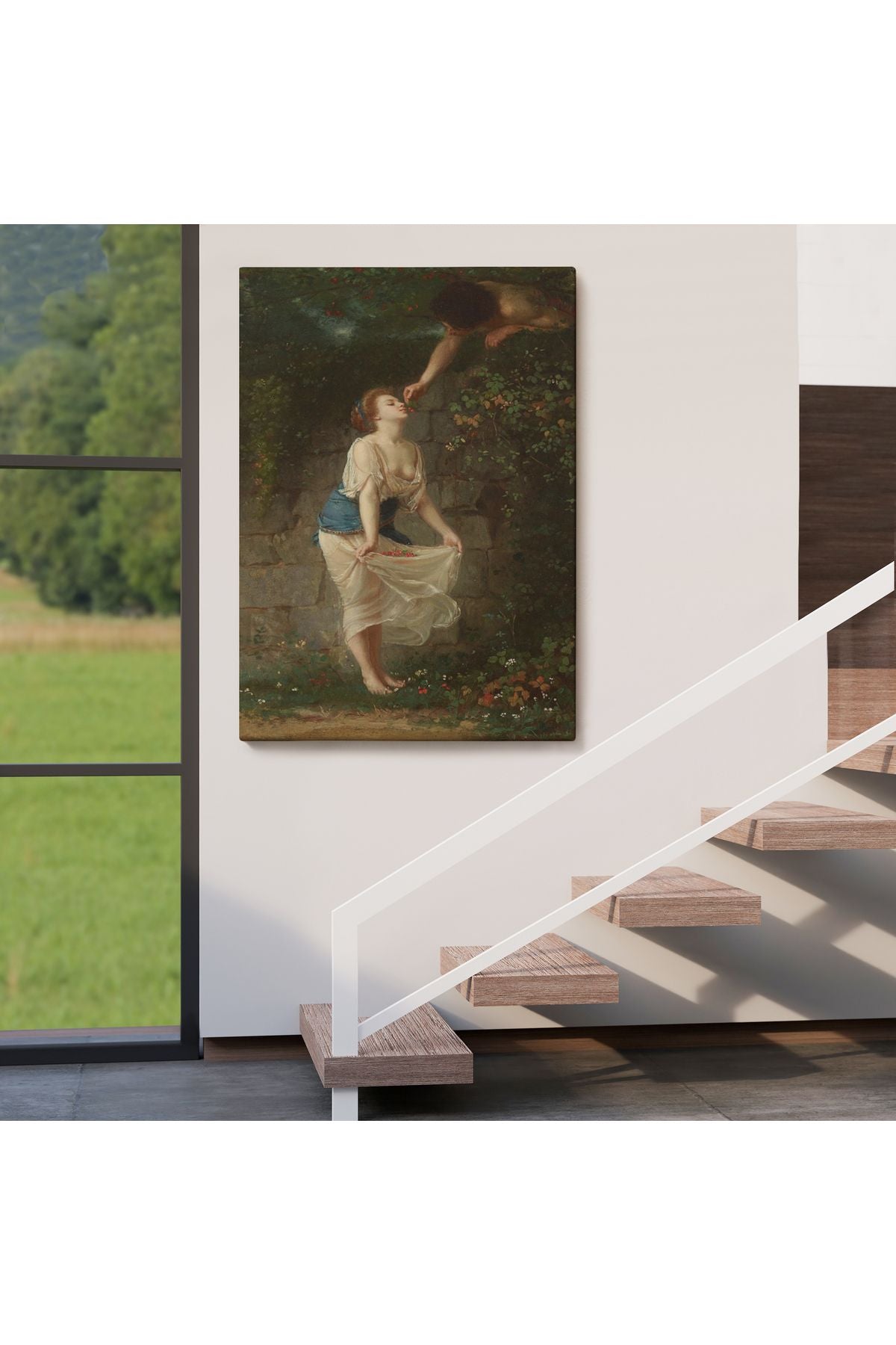 Kiraz Toplayan Sevgililer Duvar Tablosu-6255