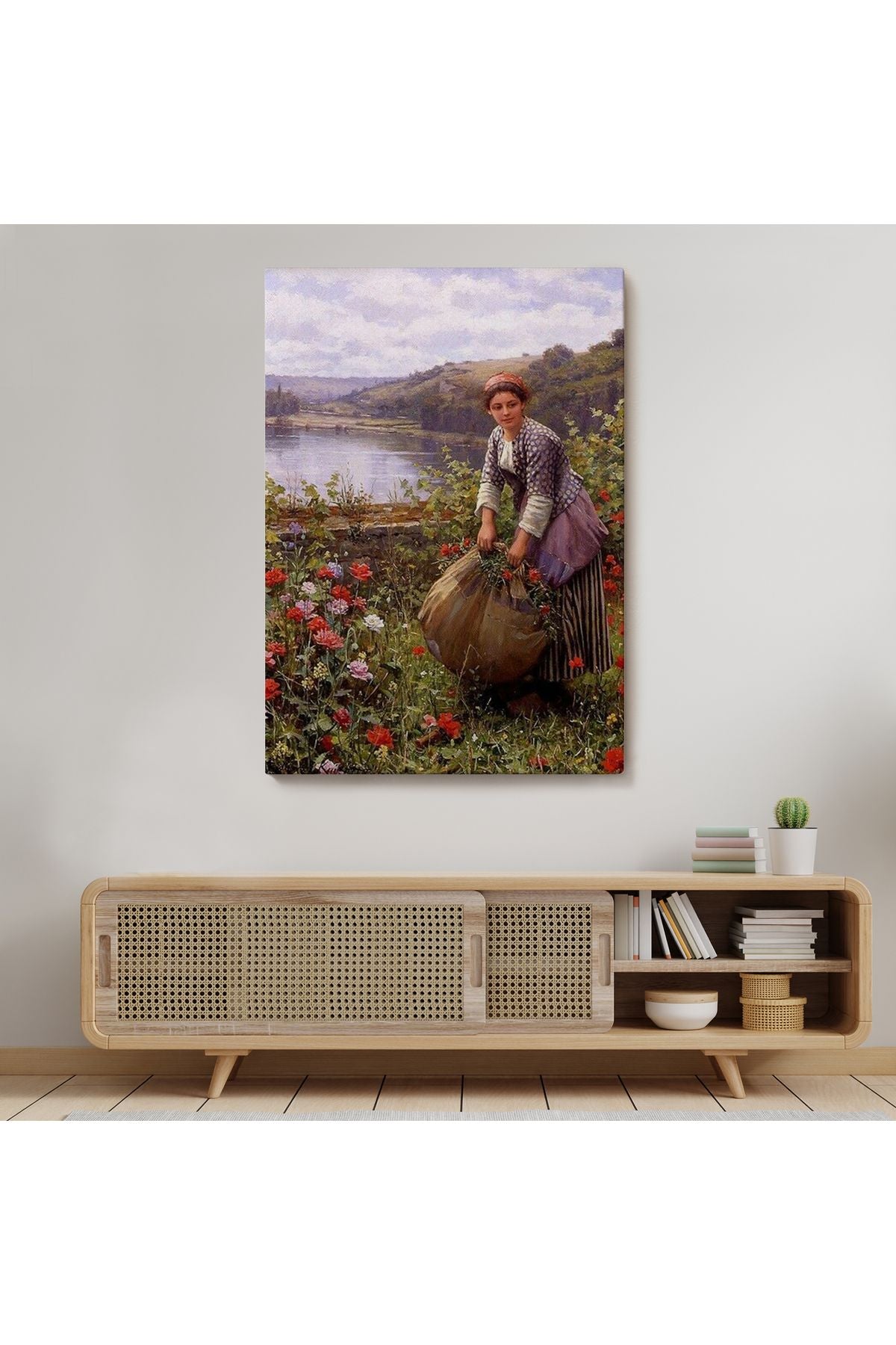 Kanvas Tablo, Duvar Dekoru, Bahçıvan Kadın ve Çim Biçmesi 6161 BUNGKNV