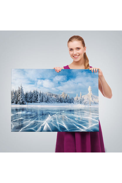 YB HG Donmuş Göl Ukrayna Dekoratif Kanvas Duvar Tablosu-3537