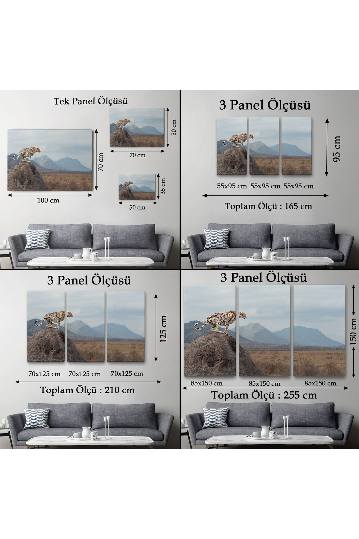 Leopar Dekoratif Kanvas Tablo -1127